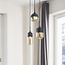 Hanglamp Victor met amber glas en zwarte details