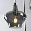 Zwarte hanglamp met smoke glas 3-lichts - Trinidad