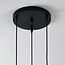Zwarte hanglamp met smoke glas 3-lichts - Trinidad