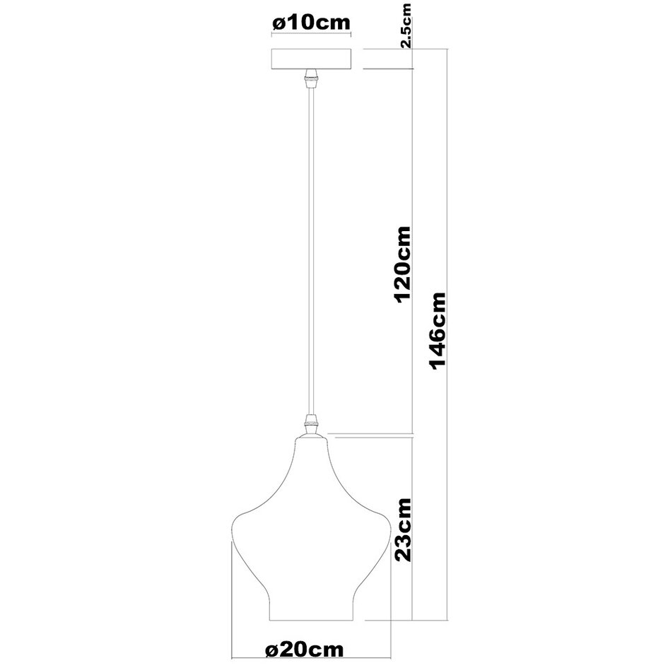 1-lichts hanglamp Trinidad met smoke glas - variant 3