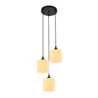 Hanglamp 3-lichts met melkwit glas - Kezia