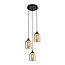 Hanglamp 3-lichts met amber glas - Kensi