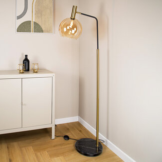 Staande lamp met glazen bol - Singh