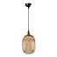 Hanglamp Riley van geribbeld amber glas