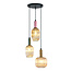 3-lichts hanglamp met geribbeld glas - Amelia