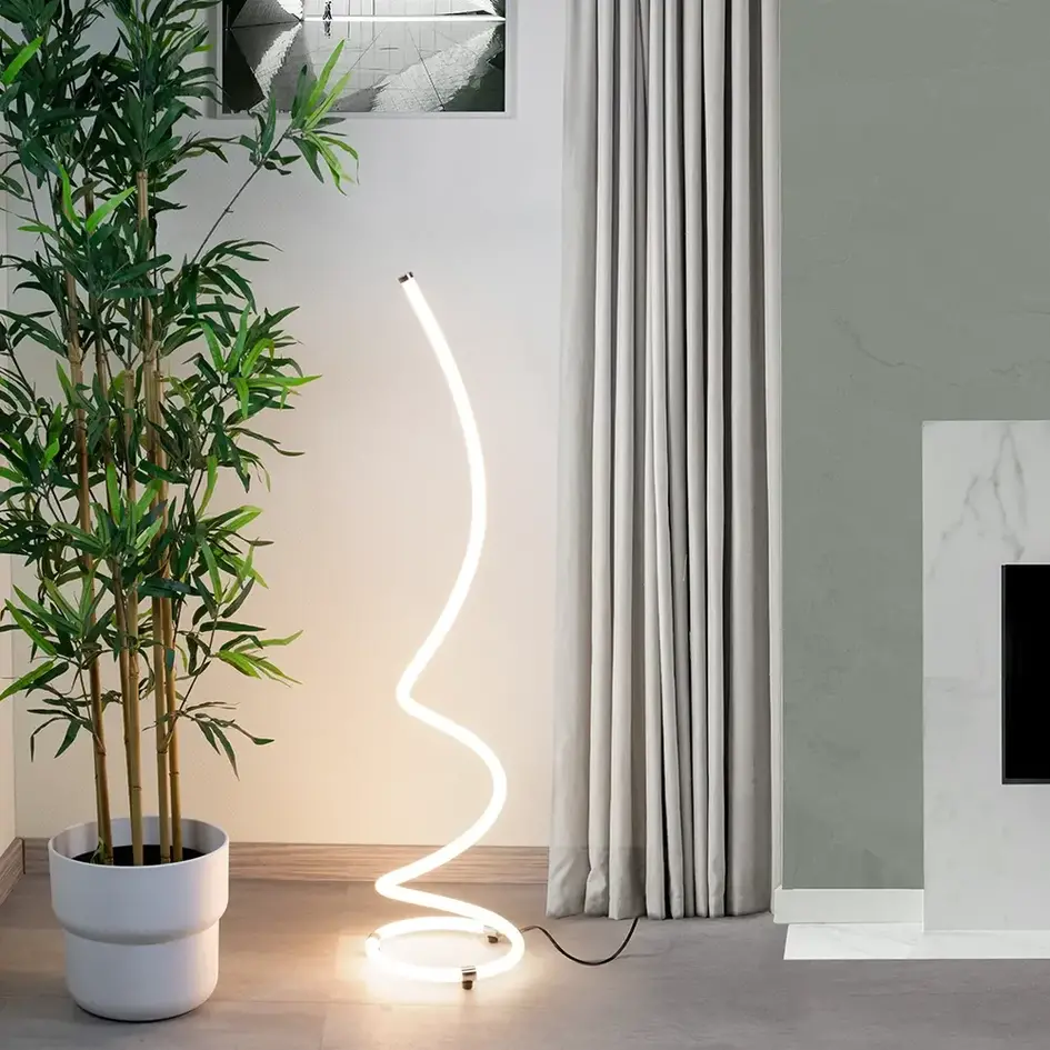 Minimalistische vloerlamp met spiraalvorm - Viver