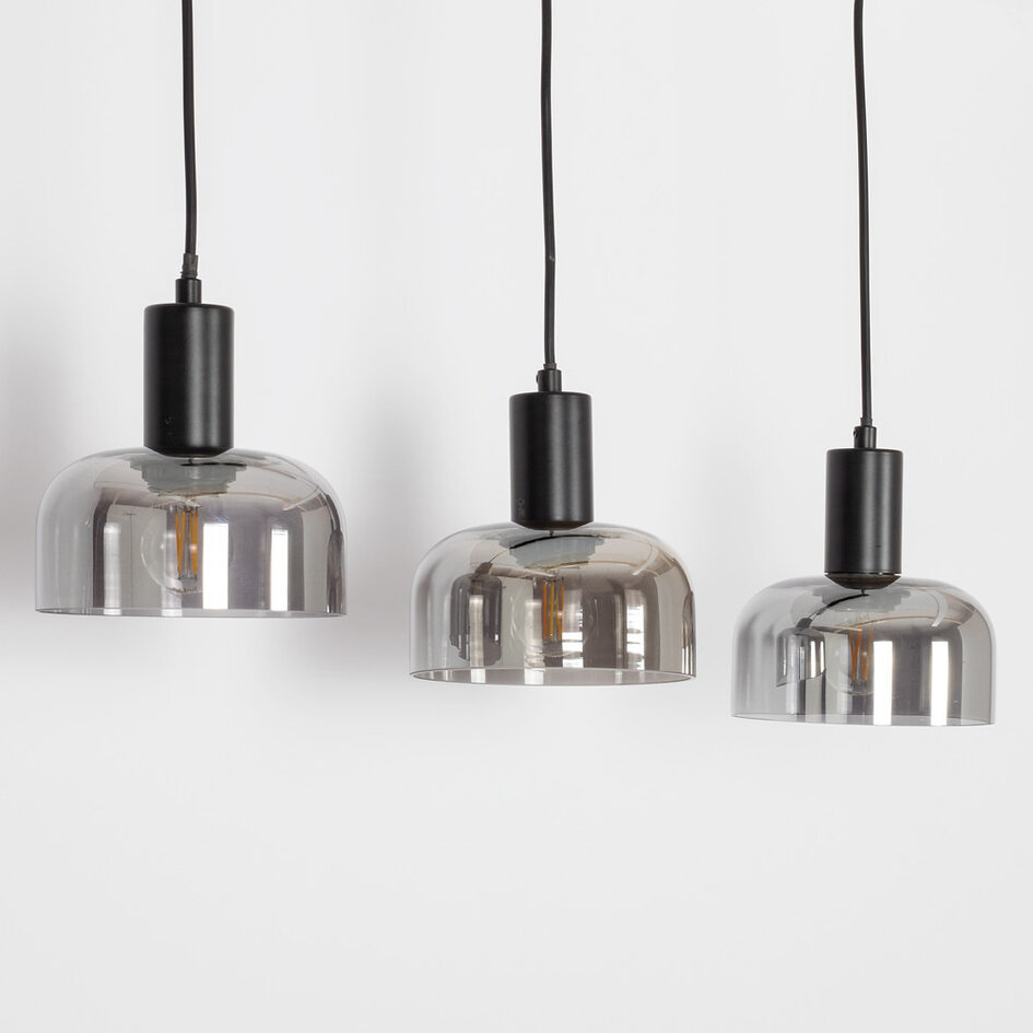 Moderne hanglamp zwart, 3-lichts - Pilka