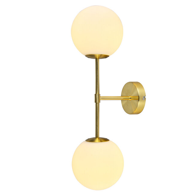 Moderne wandlamp, 2-lichts goud - Runda