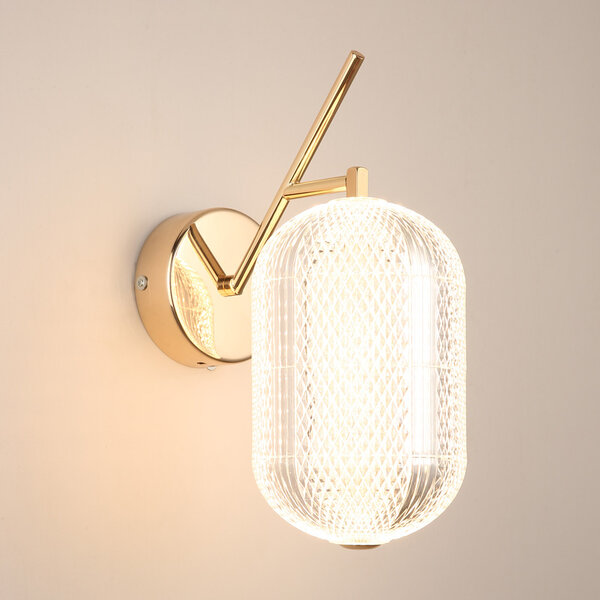 Gouden wandlamp met textuur - Aethra