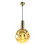 1-lichts hanglamp Lewis met golvend glas - goud
