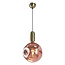 1-lichts hanglamp Lewis met golvend glas - rosé goud