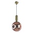 1-lichts hanglamp Lewis met golvend glas - rosé goud