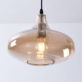 1-lichts hanglamp Trinidad met amber glas - variant 1