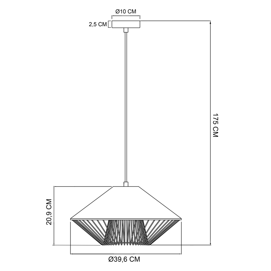 Moderne hanglamp in zwart - Aiva