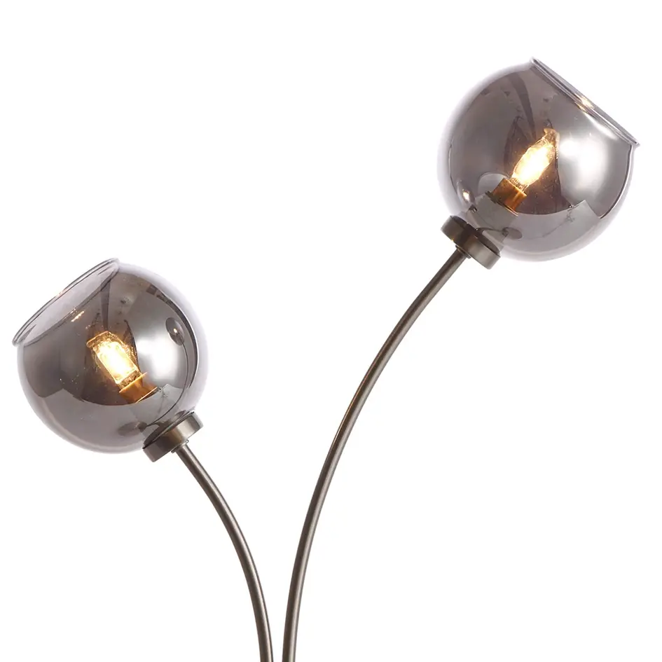 Moderne tafellamp met smoke glas, 2-lichts - Savannah