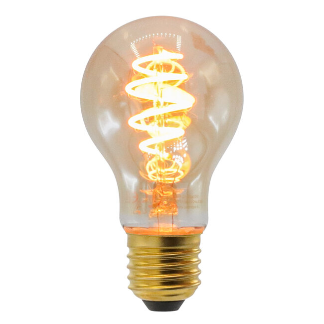 5W croissant spiraal lamp, 1800K, amber glas Ø60 - dimbaar