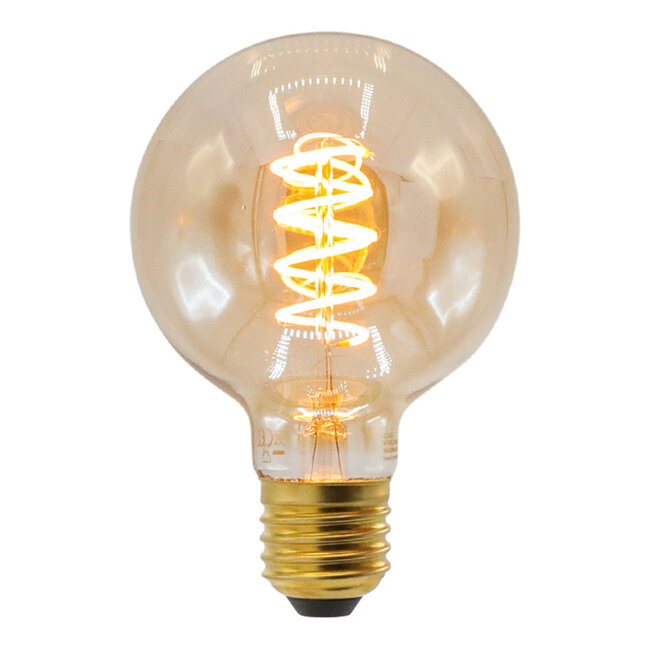 5W spiraal lamp XL, 1800K, amber glas Ø95 - dimbaar