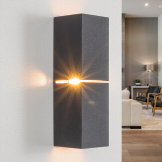 Moderne wandlamp zwart met goud - Zev