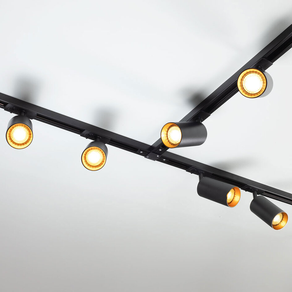 Modern 1-fase railsysteem van 3 meter met Juno spots - plafondlamp