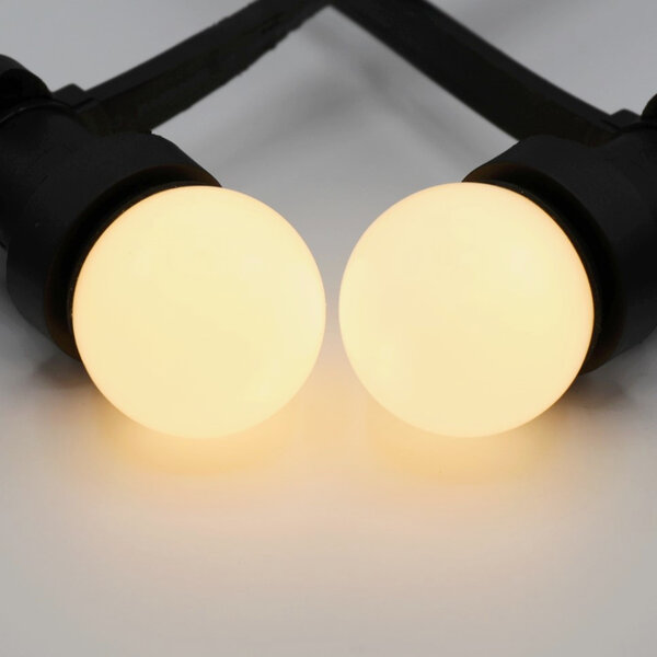 Prikkabel set met 2 watt dimbare LED lampen met melkwitte kap