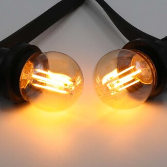 Prikkabel set met 2,5W of 4,5W lampen Ø45 van amber glas: optie dimbaar