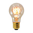 Prikkabel set met 5 watt lampen met horizontale spiraal en amber glas: optie dimbaar