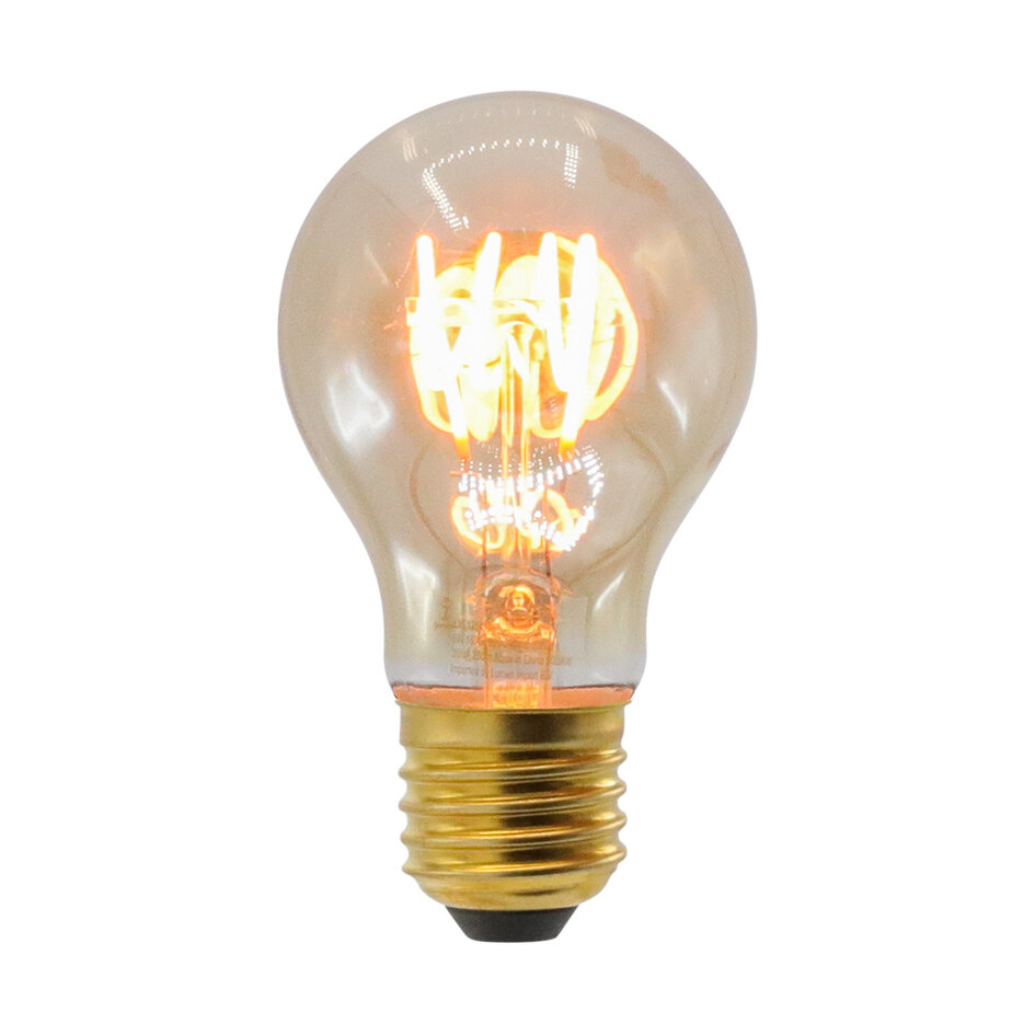Prikkabel set met 5 watt lampen met horizontale spiraal en amber glas: optie dimbaar