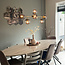 Design hanglamp Hepta goud met smoke glazen bollen