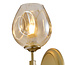 Wandlamp goud met amber glas - Larissa
