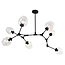 Design hanglamp  7-lichts zwart met transparant glas - Philip