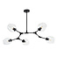Design hanglamp  5-lichts zwart met transparant glas - Salome