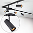 Modern 1-fase railsysteem 3 meter met Liam spots - zwart