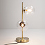 2-lichts tafellamp brons met transparant glas - Ethan