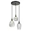 Zwarte hanglamp met smoke glas en bolling 3-lichts - Verona