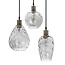 Zwarte hanglamp met smoke glas en bolling 3-lichts - Verona