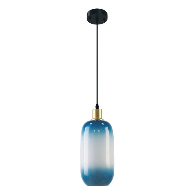 1-lichts hanglamp Anne - blauw glas