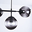 Design hanglamp Hepta met smoke glazen bollen