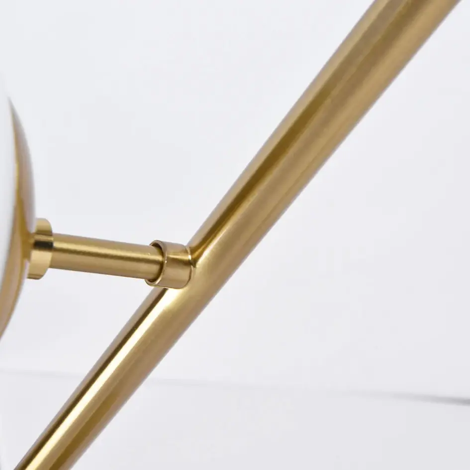 Design hanglamp goud met melkglas - Hepta