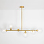 Design plafondlamp goud met transparant glas, 6-lichts - Aster