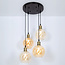 Hanglamp 4-lichts Livia - cognac en amber glas