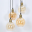 Hanglamp 4-lichts Livia - cognac en amber glas