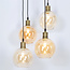 Hanglamp 4-lichts Livia - cognac en amber glas