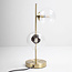 2-lichts tafellamp brons met transparant glas - Ethan