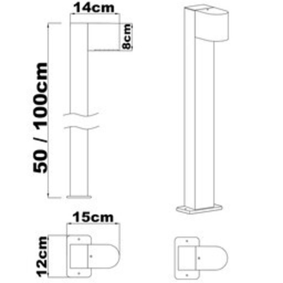 Staande buitenlamp Simone met sensor, 100 cm - antraciet
