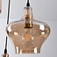 Industriële hanglamp  met amber glas 3-lichts - Trinidad