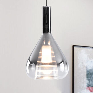 3-staps dimbare hanglamp van smoke glas - Lieve