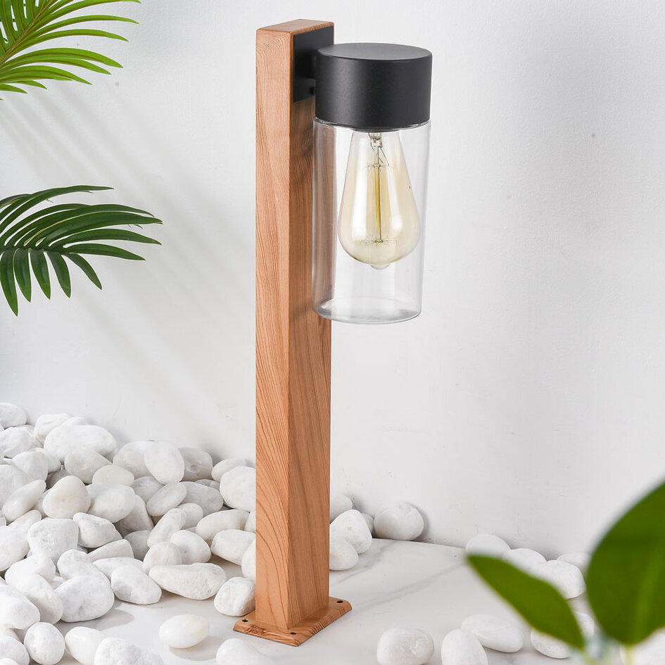 Staande buitenlamp Jairo in houtlook