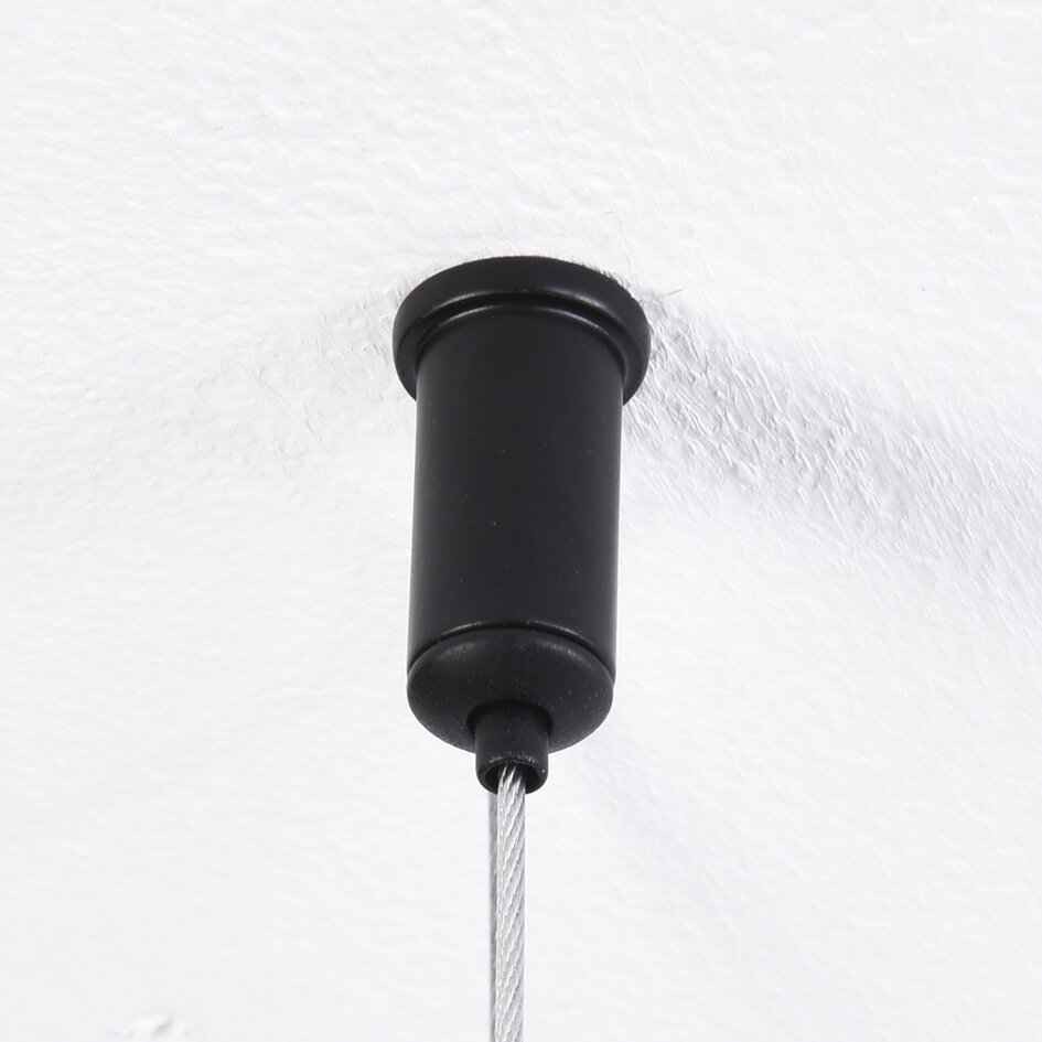 Hanglamp met leren kap, 3-lichts - Marrone