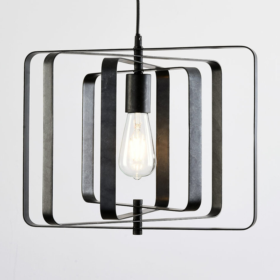 Zwarte hanglamp, 1-lichts - Mikio