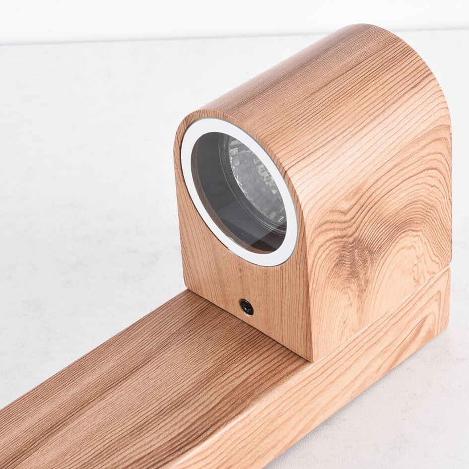 Industriële staande buitenlamp met houtlook, 50 cm - Simone